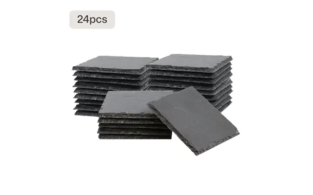 Stone Slate Coasters Square Black 6pcs 24pcs - 24 Pcs