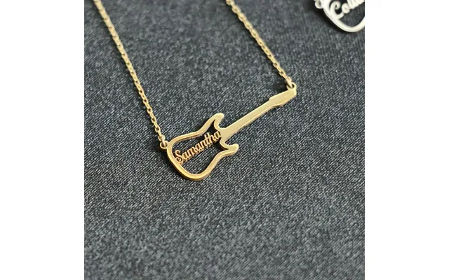 Guitar Symbol Name Necklace - Personalized Guitar Name Necklace