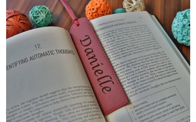 Leather Bookmarks - Red Color , Real Leather, Same Day Shipping, Free Shipping Us
