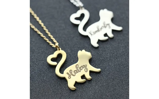 Personalized Cat Necklace - Cat Name Necklace