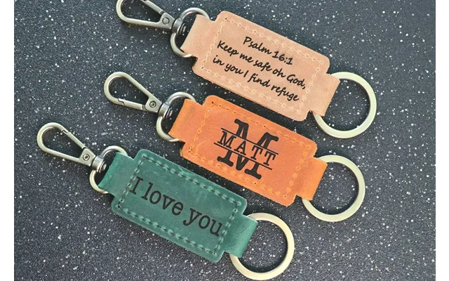 Personalized Leather Keychain. Custom Leather Keychain. Monogrammed Leather Key Fob Leather Key Fob - Keychain