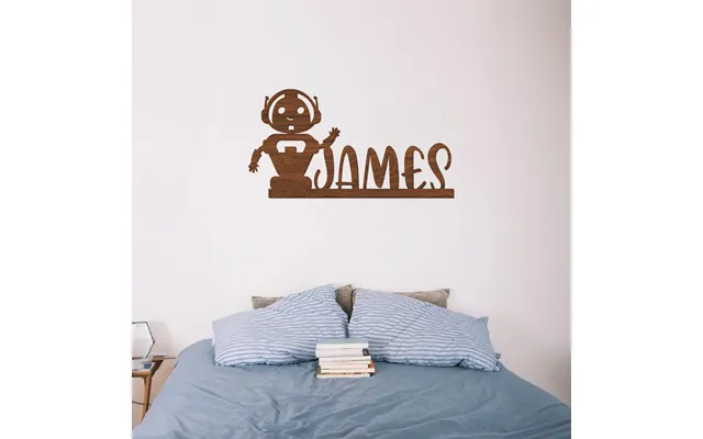 Robot Wood Name Sign