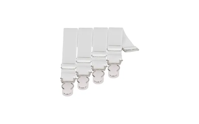 4 X Steel Suspender Clips In White - 4 X Steel Suspender Clips In White White