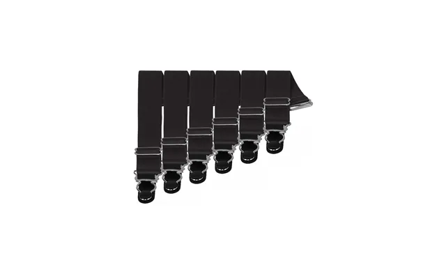 6 X Steel Suspender Clips In Black - 6 X Steel Suspender Clips In Black Black