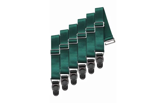 6 X Steel Suspender Clips In Green - 6 X Steel Suspender Clips In Green Green