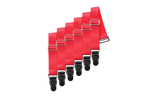 6 X Steel Suspender Clips In Red - 6 X Steel Suspender Clips In Red Red