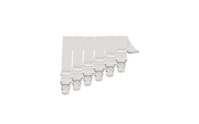 6 X Steel Suspender Clips In White - 6 X Steel Suspender Clips In White White