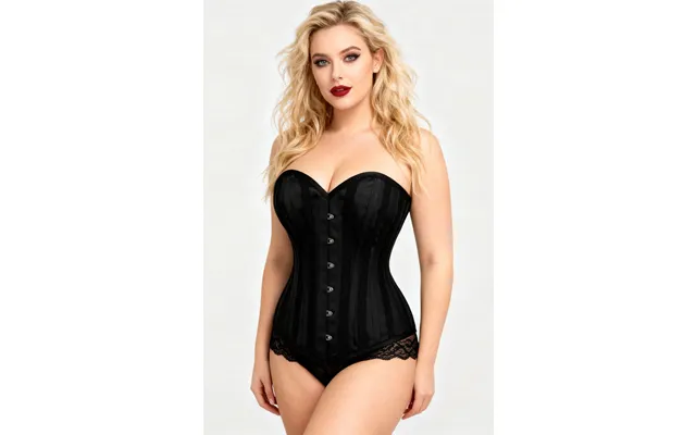 Remi Black Duchess Satin Overbust Corset - 26 For 29-30 Inch Natural Waist