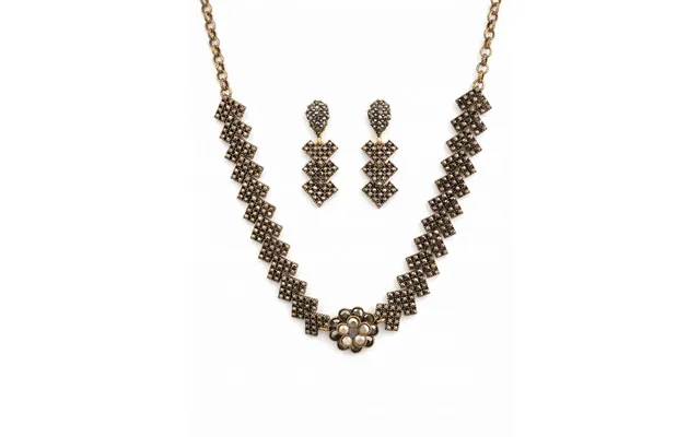 Rosette Mosaic Necklace And Earring Set