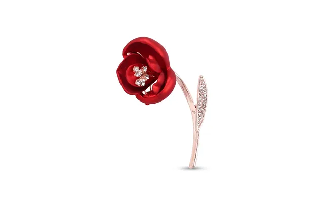 Scarlet Bloom Rose Brooch