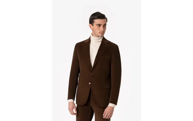 Formal 2 Pieces Mens Suit Corduroy Notch Lapel Tuxedos For Wedding Blazer Pants - Brown 5xl