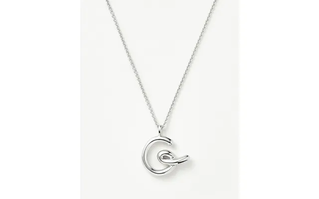Curly Molten Initial Pendant Necklace - G Sterling Silver