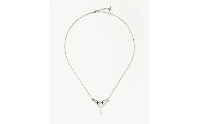 Harris Reed In Good Hands Drop Pendant Necklace Silver Plated Pearl & Black Onyx