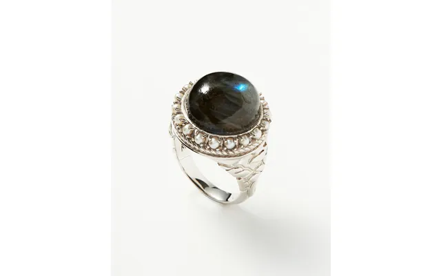 Harris Reed Labradorite Cocktail Ring Silver Plated Pearl & Labradorite