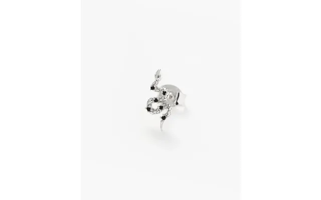 Harris Reed Serpent Single Stud Earring Sterling Silver Black Spinal