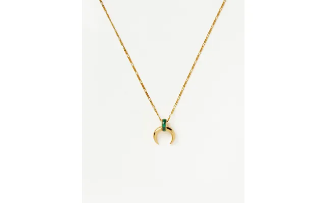 Lucy Williams Malachite Horn Pendant Necklace 18k Gold Vermeil Malachite