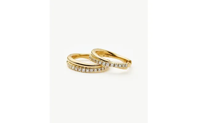 Lucy Williams Solid Gold Diamond Entwine Huggies 9k Yellow Gold Lab Grown Diamonds