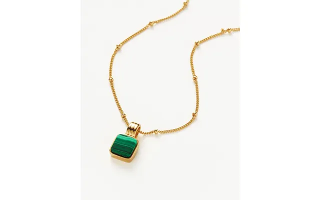 Lucy Williams Square Malachite Necklace 18k Gold Vermeil Malachite