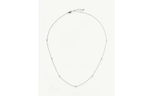 Solid Gold Floating Diamond Necklace 14k White Gold