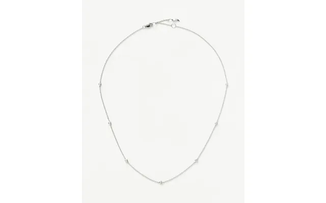 Solid Gold Floating Diamond Necklace 14k White Gold
