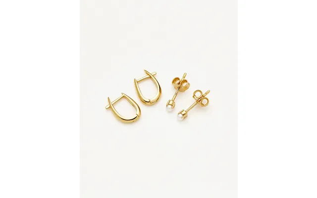The Everyday Pearl Earring Set 18k Gold Vermeil Pearl