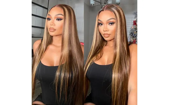 Ohmypretty Wear Go Glueless 9x6 Lace Highlight Brown Straight Wig M Cap Super Natural Hairline Silky Human Hair Mini Kno