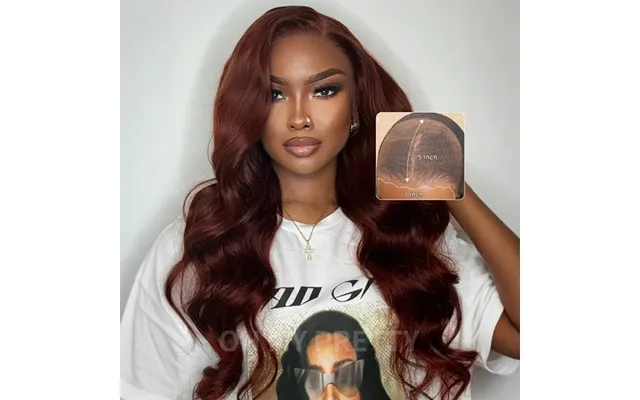 Ohmypretty Wear Go Glueless Reddish Brown Color Body Wave 7x5 Lace Wig With Pre-plucked Realistic Hairline Pre-cut Zig Z