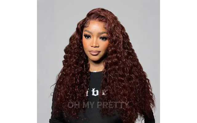 Ohmypretty Wear Go Glueless Reddish Brown Color Water Wave 7x5 Lace Wig With Pre-plucked Hairline
