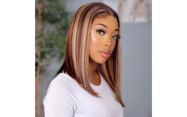 Ohmypretty Wear Go Highlight Brown Glueless Bob 7x5 Lace Straight Wig Human Hair Pre Plucked & Pre Cut
