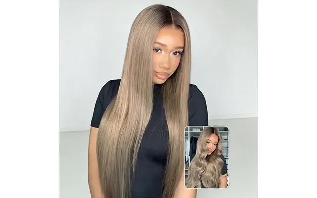 Ohmypretty Wear Go Straight Honey Blonde With Brown Roots Pre-cut 7x5 Glueless Lace Wigs Invisi Draw Strings