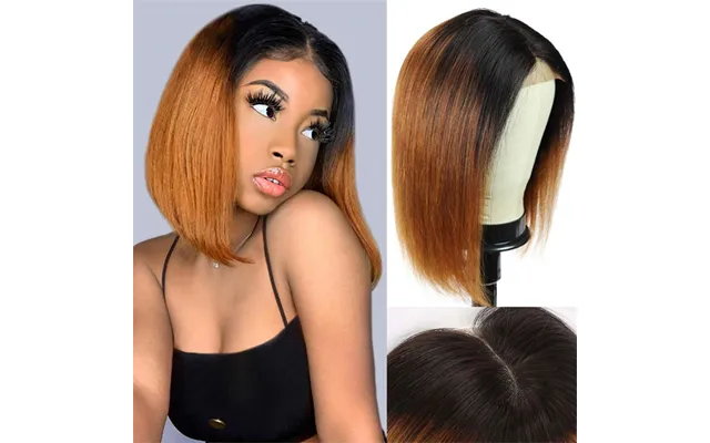 Ombre Ginger Orange Bob Wigs Short Straight Bob 13x4 Lace Front Wigs