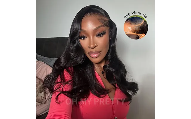 Side Part Layer Cut Body Wave 9x6 M Cap Wear Go Glueless Wig Invisi Draw Strings With Baby Hair Pre Bleached Single Knot