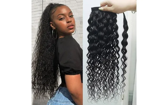 Water Wave Wrap Around Ponytail Human Hair Extensions