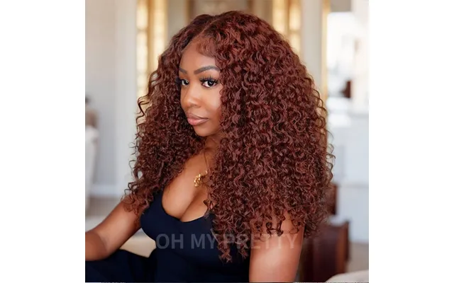Wear Go Glueless Reddish Brown Color Kinky Curly 7x5 Lace Wig With Pre-plucked Hairline