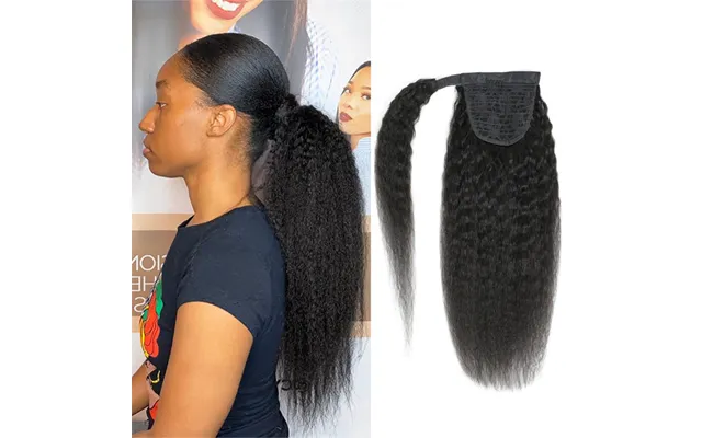 Yaki Straight Wrap Around Ponytail Human Hair Extension
