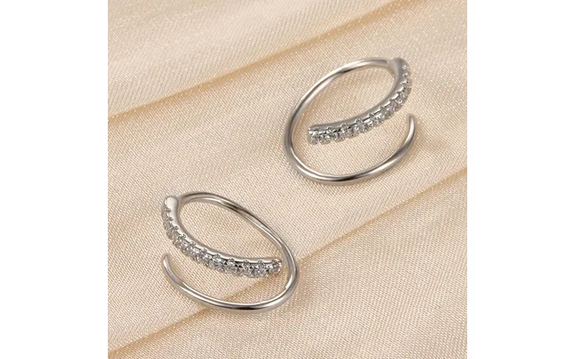 2pcs S925 Sterling Silver Spiral Hoop Earring - Silver