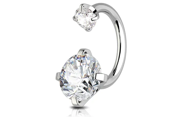 Cz Horseshoe Internally Threadless Cartilage Ring - Clear