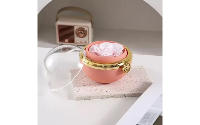 Luxury Rose Flower Jewelry Gift Case - Pink