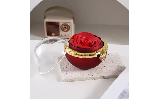 Luxury Rose Flower Jewelry Gift Case - Red