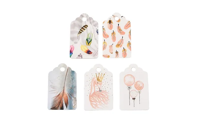 100pcs Paper Feather Printed Gift Tags