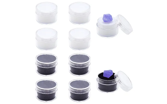 10pcs 2 Colors Round Jewelry Clear Plastic Loose Diamond Storage Box