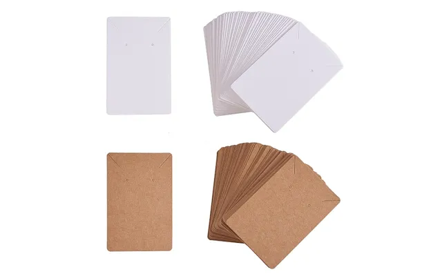 200pcs 2 Colors Rectangle Cardboard Jewlery Display Cards
