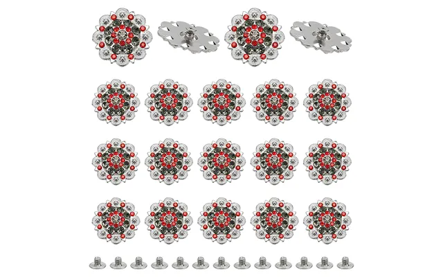 20pcs Flower Zinc Alloy & Rhinestone & Glass Rivets