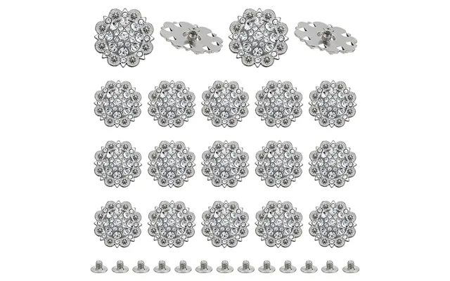 20pcs Flower Zinc Alloy & Rhinestone & Glass Rivets