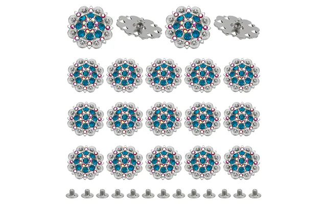 20pcs Flower Zinc Alloy & Rhinestone & Glass Rivets