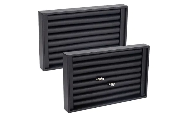7-slot Wooded With Pu Leather Ring Display Stands