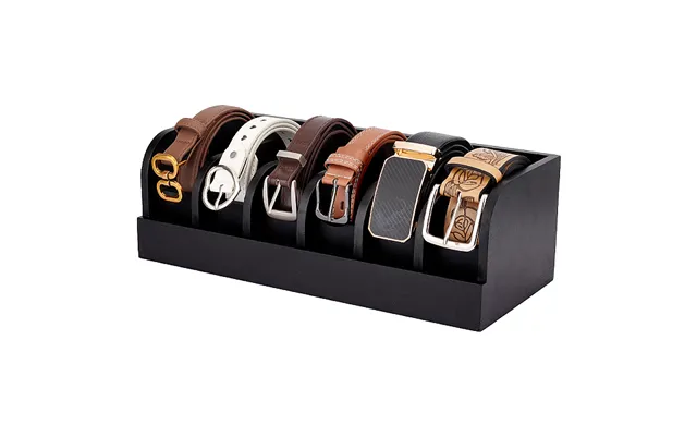 Bamboo Belt Organizer Holder With 6 Compartments