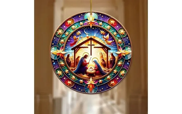 Nativity Acrylic Flat Round & Easter Jesus Pendant Decorations
