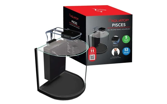 Aquatop - Aquatop Pisces All-in-one Nano Bowfront Glass Aquarium Kit