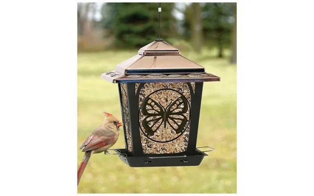 Audubon - Hopper Style Wild Bird Feeder W Butterfly Design